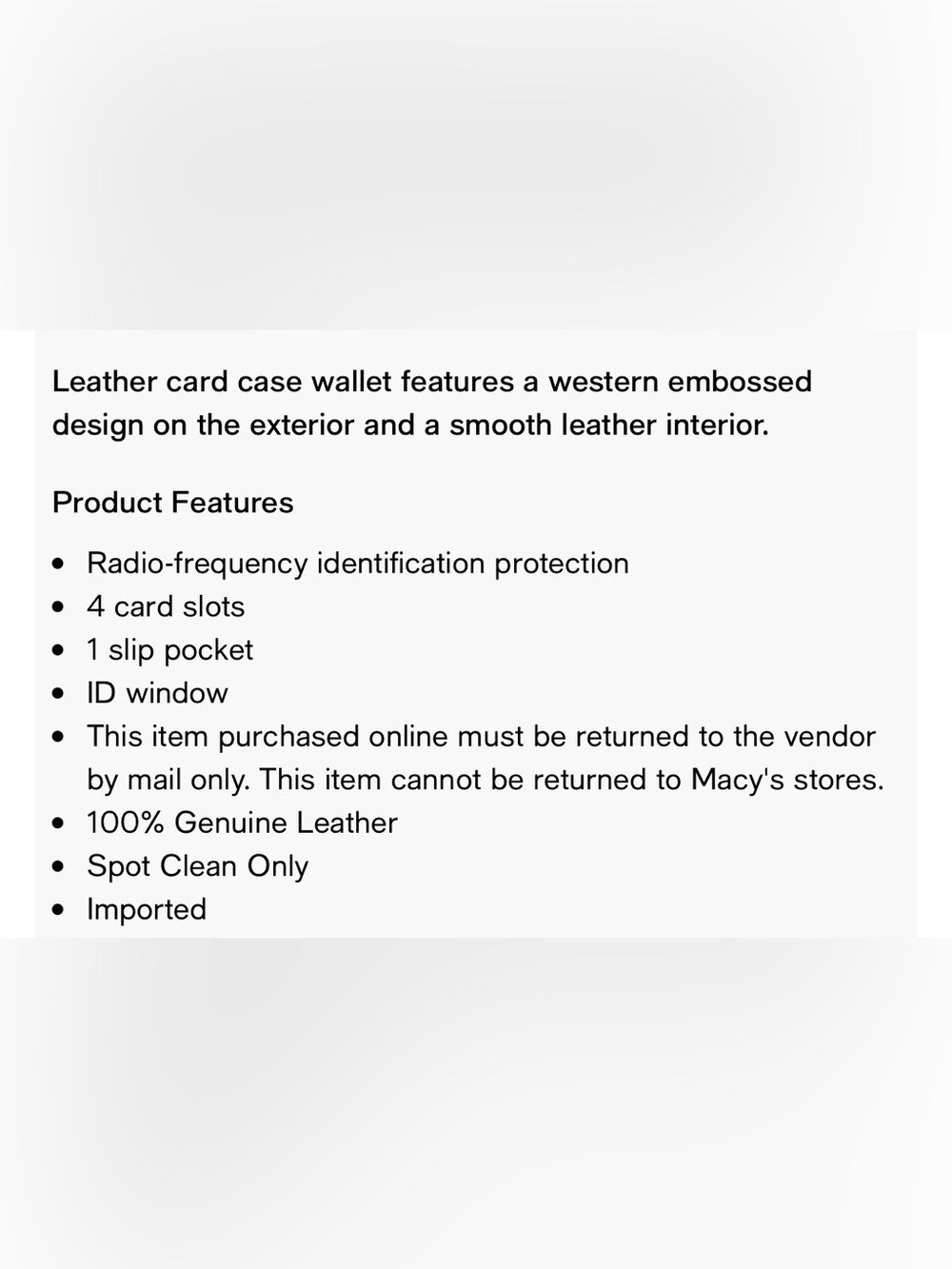 Lucky Brand Men's Western Embossed Leather Card Case NIB - Picture 9 of 10